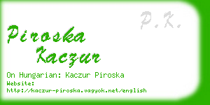 piroska kaczur business card